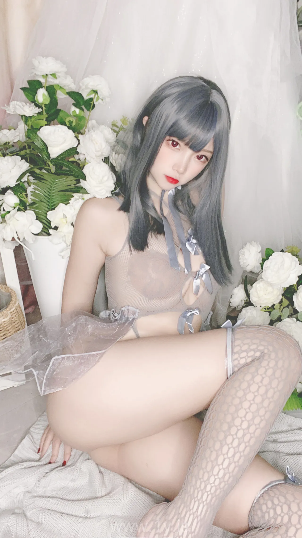 Nisa（二佐） VOL.87 私房自拍蓝色网状比基尼